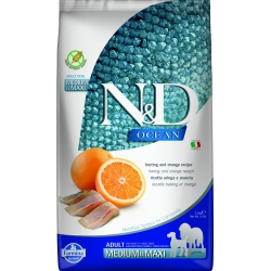 FARMINA FARMINA N&D OCEAN DOG HERRING AND  ORANGE ADULT MEDIUM & MAXI 2.5kg